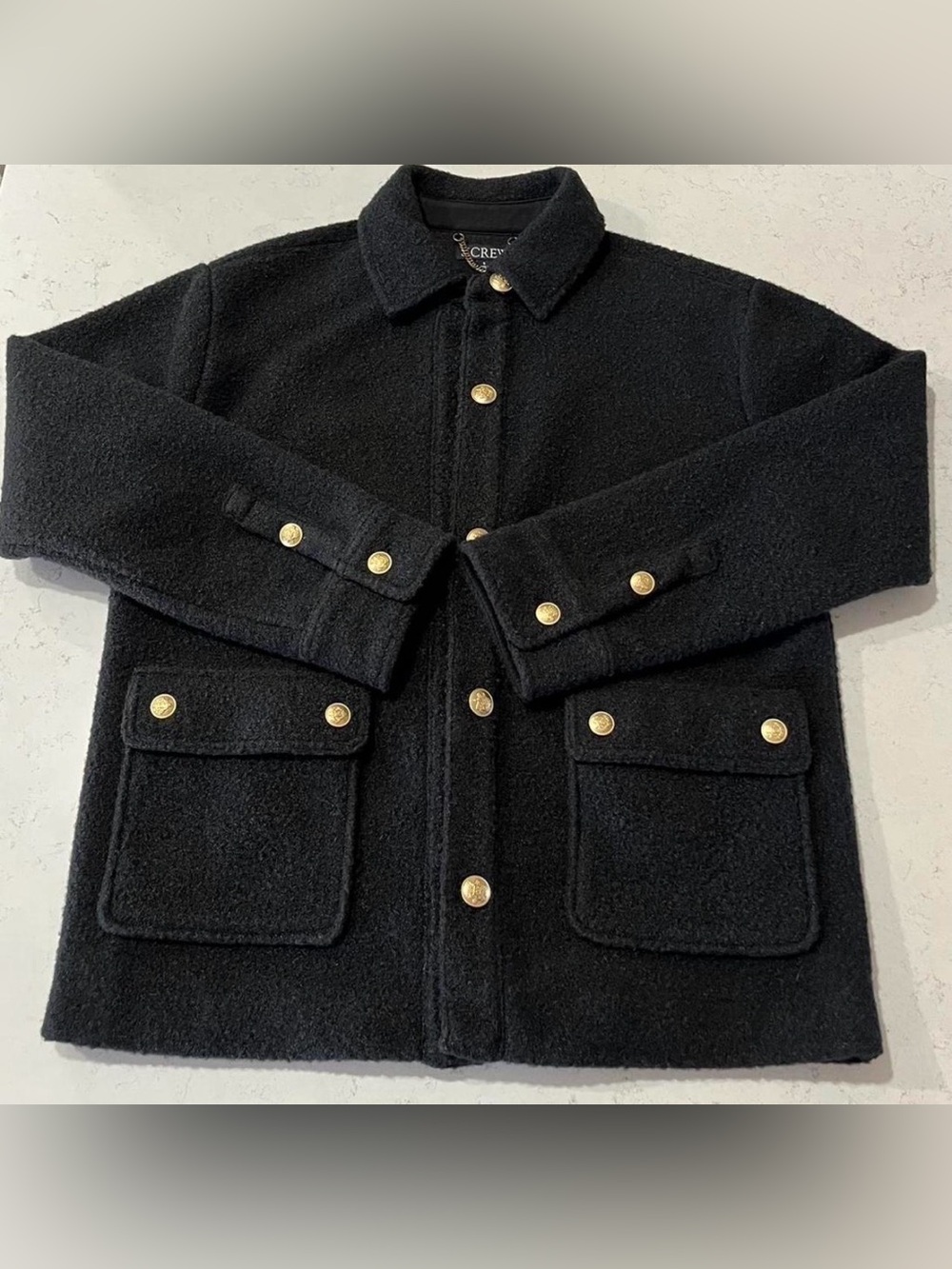 J. Crew Woman’s Black Wool Button-Up Field Jacket